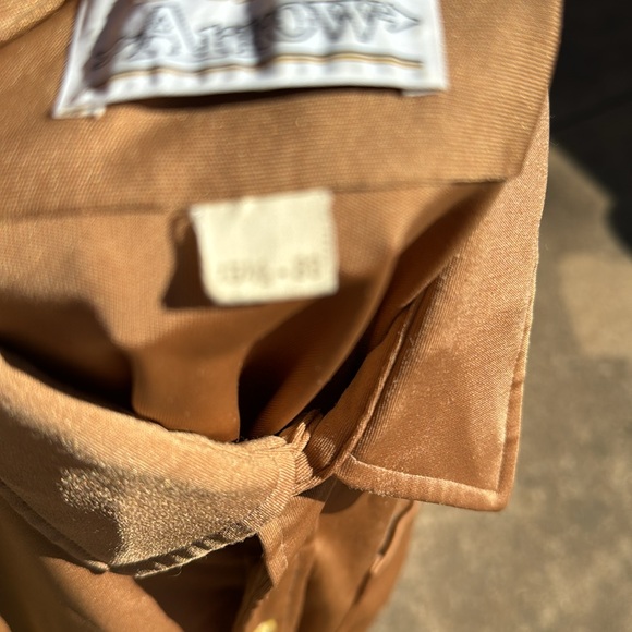 Vintage Golden Arrow 15 1/2 33 shirt SILKY Goldish Tan - Picture 2 of 8